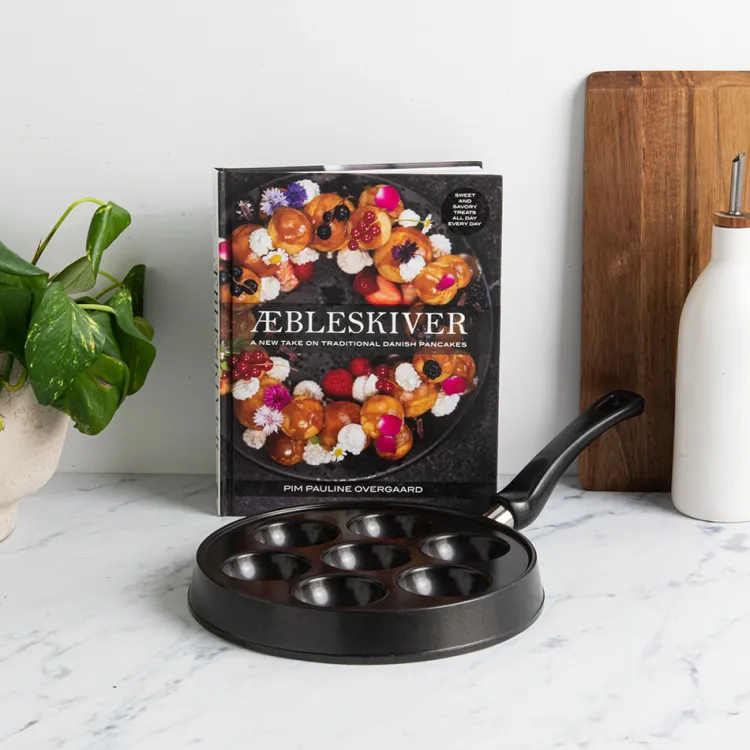 Aebleskiver Cookbook and Danish Ebelskiver Pan Set