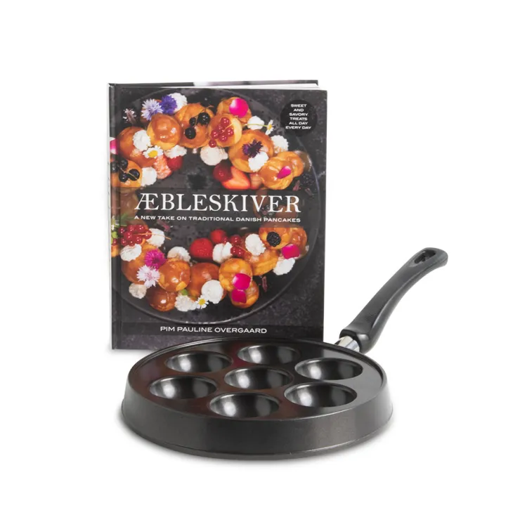 Aebleskiver Cookbook and Danish Ebelskiver Pan Set
