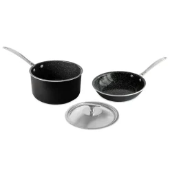 Basalt™ 3 Piece 8 Inch Sauté Skillet and 3 Qt Sauce Pan with Lid