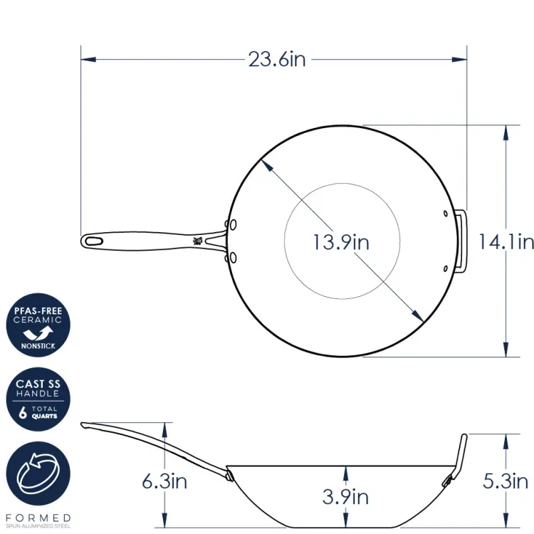 Basalt™ 14" Spun Wok