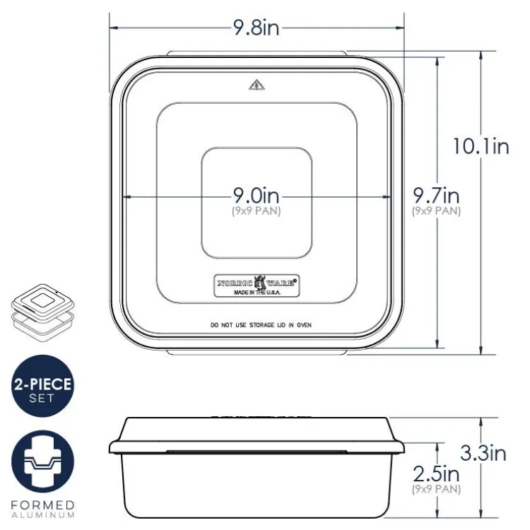 Brilliant™ 9" Square Cake Pan with Lid