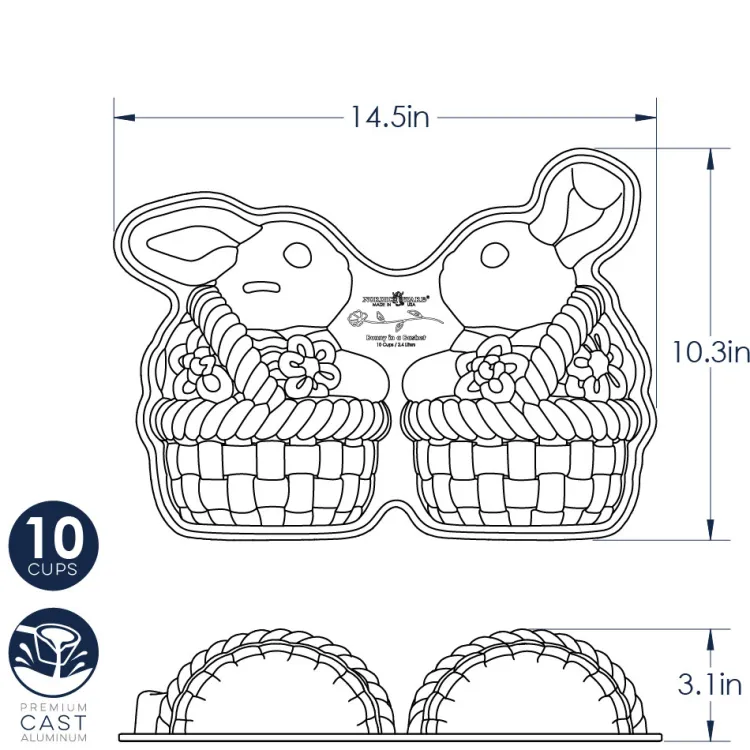 Bunny In Basket 3D Cake Pan