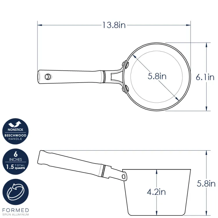 Cardamom® Ceramic Nonstick 1.5 Qt. Saucepan