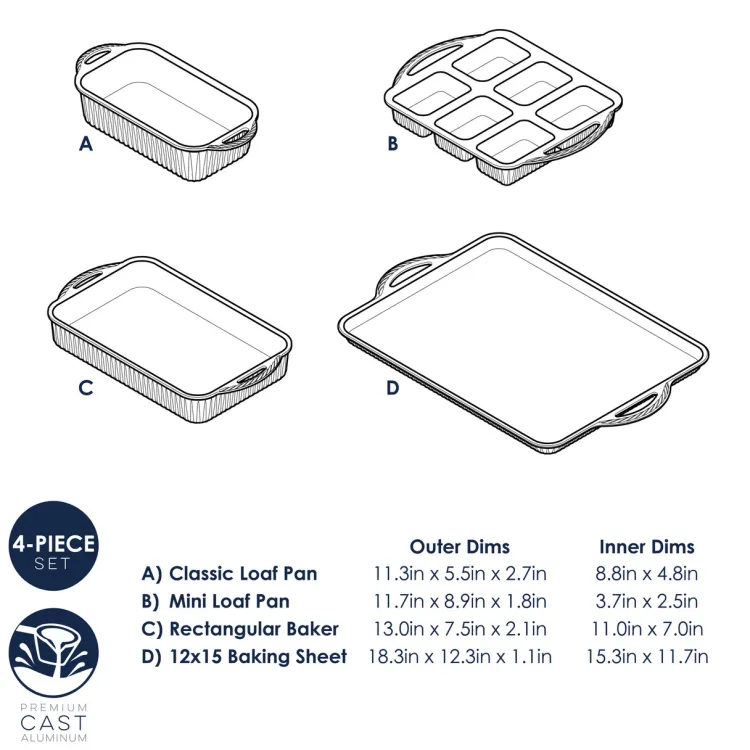 Cardamom® 4 Piece Bakeware Set