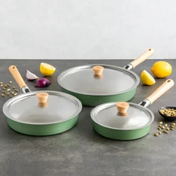 Cardamom® 6 Piece Nonstick Frying Pan Set with Lids