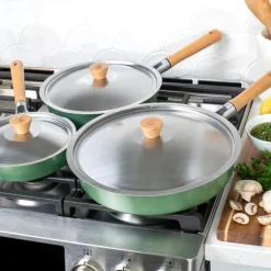Cardamom® 6 Piece Nonstick Frying Pan Set with Lids