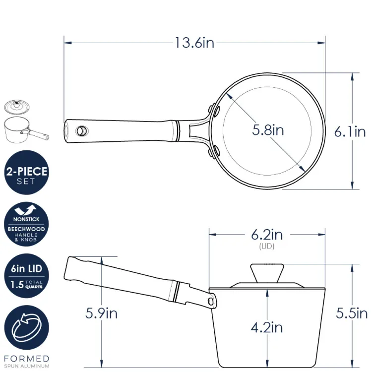 Cardamom® 1.5 Qt. Saucepan with Lid