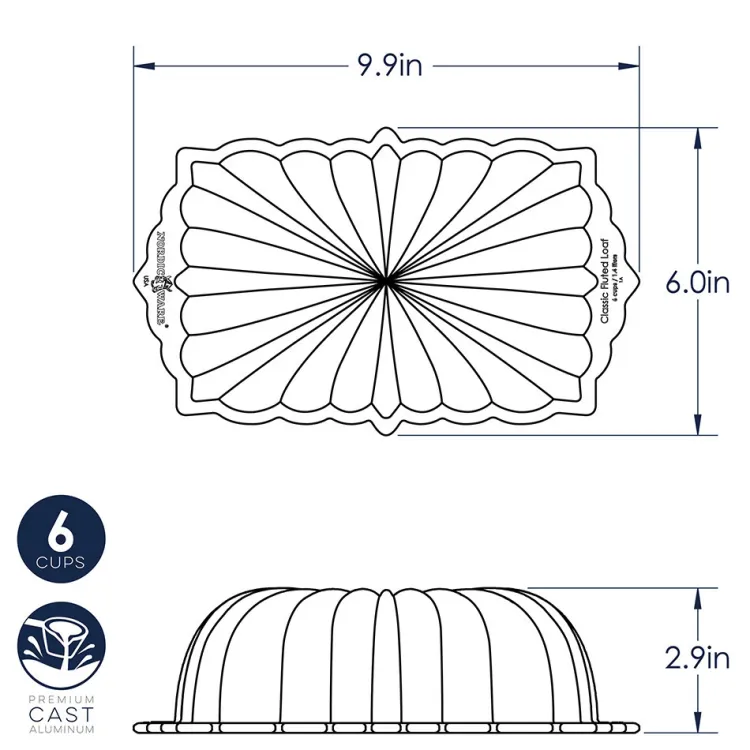 Cast Fluted Loaf Pan with Keeper