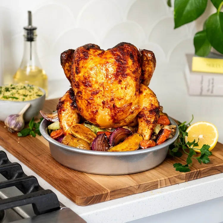 Chicken Roaster Grill Set with Rack and Pan
