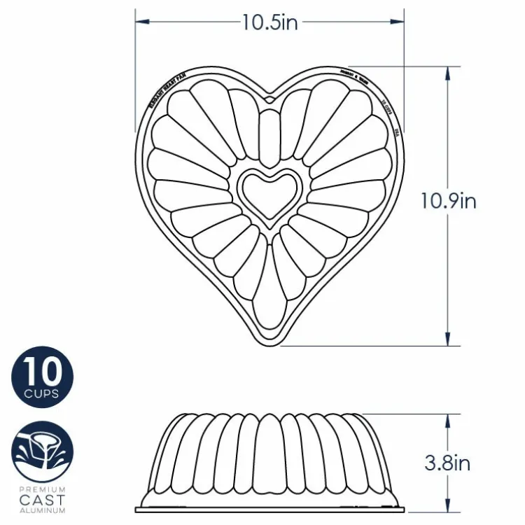 10 Cup Elegant Heart Bundt® Pan