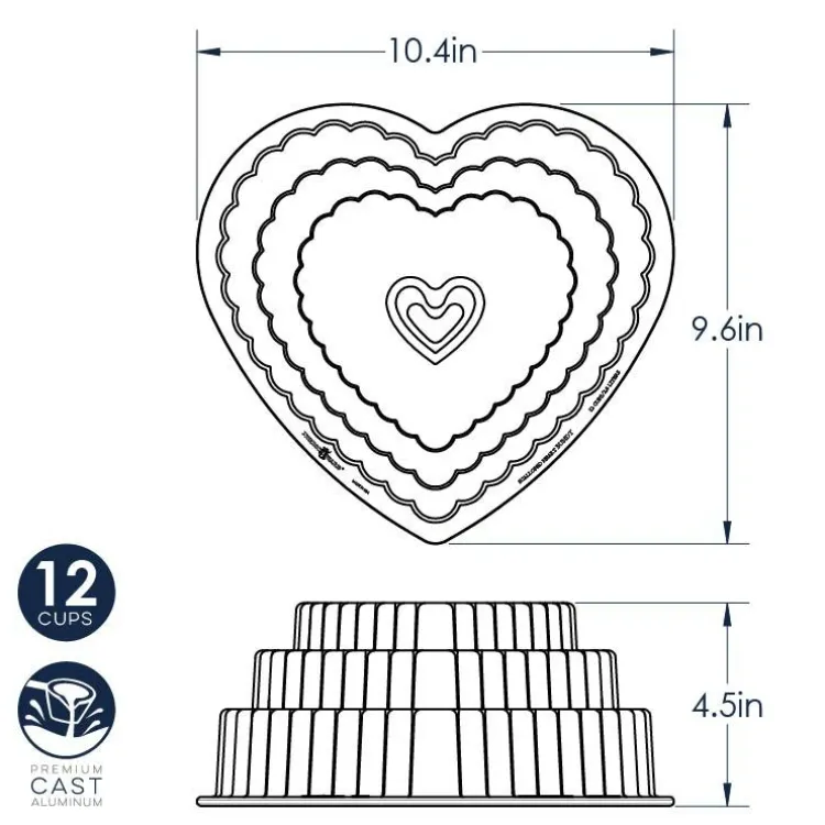 12 Cup Tiered Heart Bundt® Pan