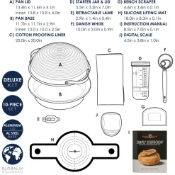Deluxe 10 Piece Simply Sourdough® Bread Baking Kit