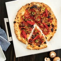 Deluxe Square Pizza Stone with Rack