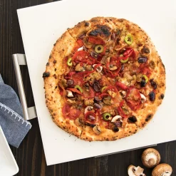Deluxe Square Pizza Stone with Rack