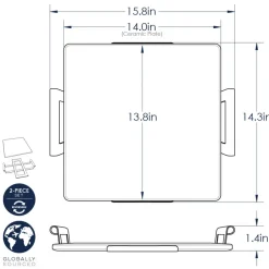 Deluxe Square Pizza Stone with Rack