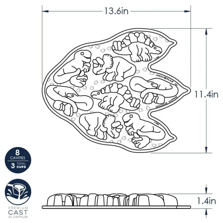 Dinosaur Cakelet Pan