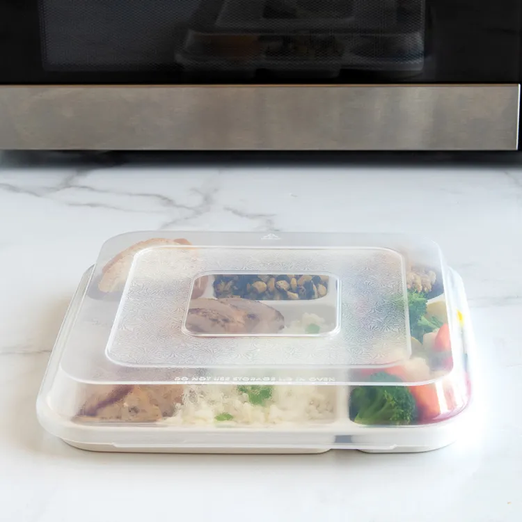 Divided Dinner Tray with Lid