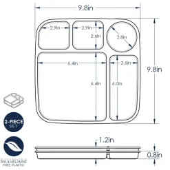 Divided Meal Tray - Set of 2