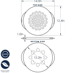 12 Inch Lattice & Hearts Reversible Pie Top Cutter