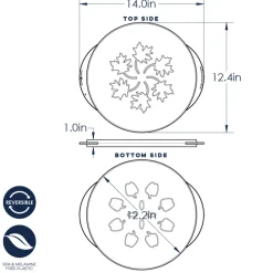 12 Inch Leaves & Apples Reversible Pie Top Cutter