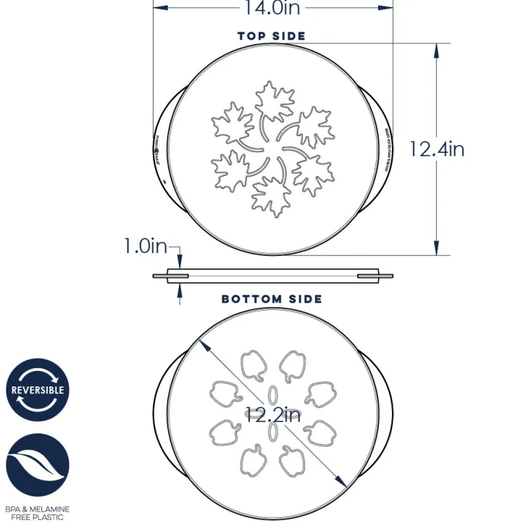 12 Inch Leaves & Apples Reversible Pie Top Cutter