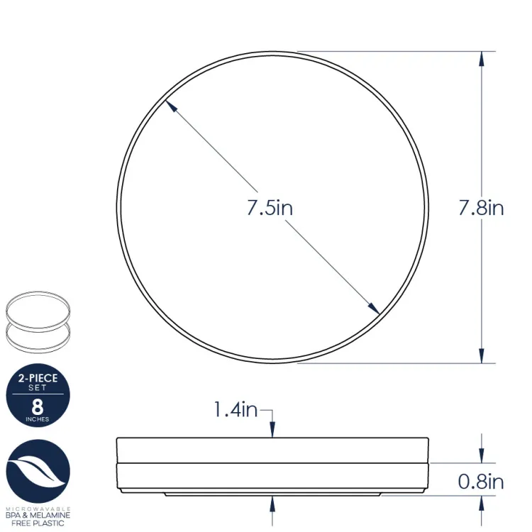 8 Inch Lunch Plates - Set of 2