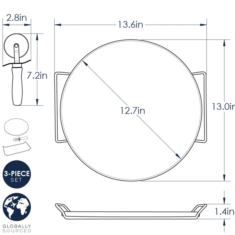 13 Inch Pizza Stone Set