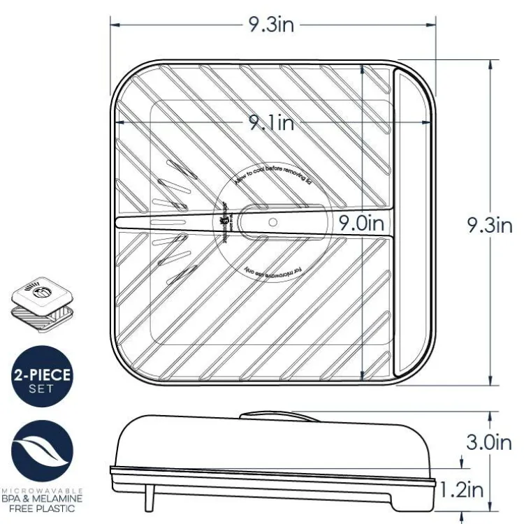 Medium Slanted Bacon Tray with Lid