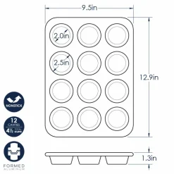 Naturals® Nonstick 12 Cavity Muffin Pan