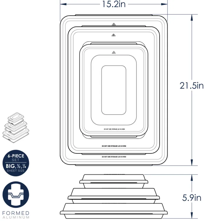 Naturals® 6 Piece Baking Sheet & Lid Set