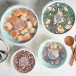 8 Piece Covered Bowl Set - Sea Glass Multi