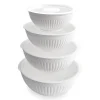 8 Piece Covered Bowl Set, White