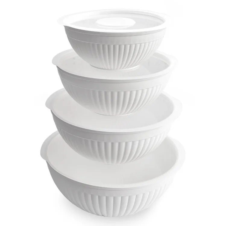 8 Piece Covered Bowl Set, White
