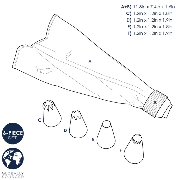 6 Piece Jumbo Decorating Set