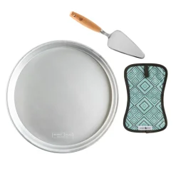 3-Piece Naturals® 14" Deep Dish Pizza Pan Set with Server & Hot Pad