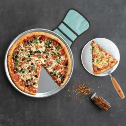 3-Piece Naturals® 14" Deep Dish Pizza Pan Set with Server & Hot Pad