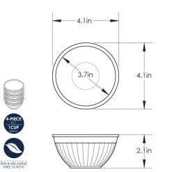 4 Piece Prep & Serve Mini Bowl Set - White