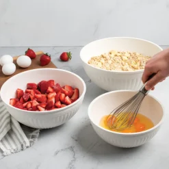 3 Piece Prep & Serve Mixing Bowl Set, White