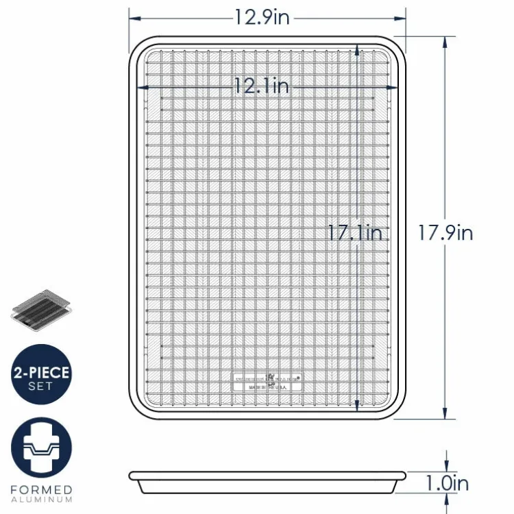 Prism Half Sheet Pan with Oven-Safe Nonstick Grid