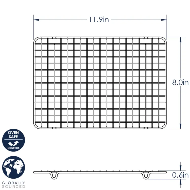 Quarter Sheet Oven-Safe Cooling Grid
