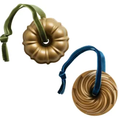 Set of 2 Gold Collectible Cast Ornaments, Classic and Heritage Bundt®