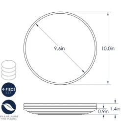 Set of 4 Microwave Safe Picnic Plates