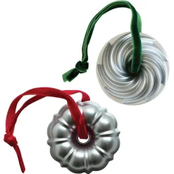 Set of 2 Silver Collectible Cast Ornaments, Classic and Heritage Bundt®