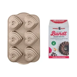 Tiered Heart Cakelet Pan with Double Chocolate Mix
