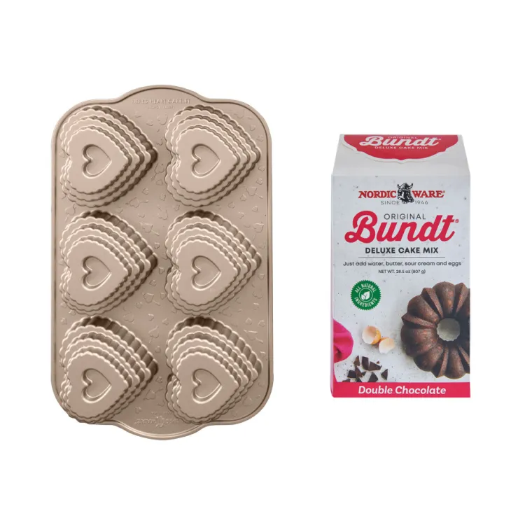 Tiered Heart Cakelet Pan with Double Chocolate Mix