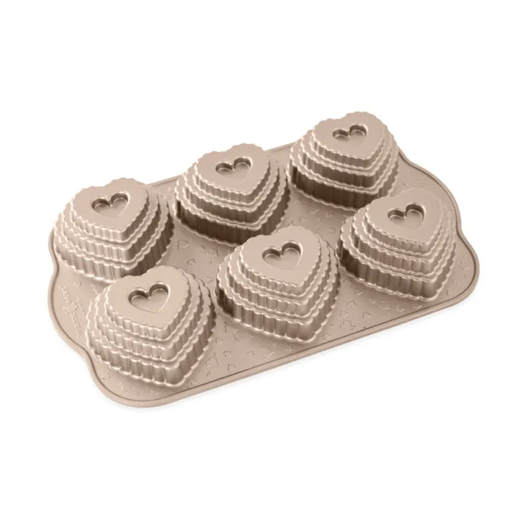 Tiered Heart Cakelet Pan with Double Chocolate Mix
