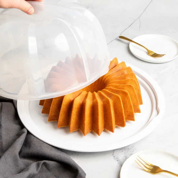 Translucent Bundt® Cake Keeper - White