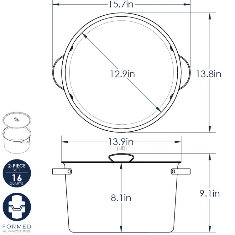 Verde™ 16 Qt Stock Pot with Lid