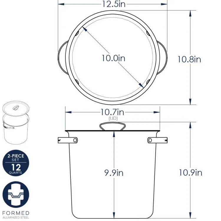 Verde™ 12 Qt Stock Pot with Lid