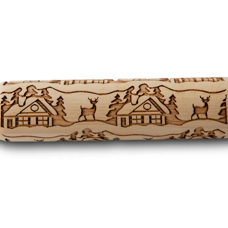 Woodland Cottage Embossing Rolling Pin